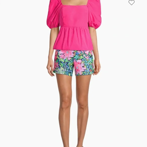 Lilly Pulitzer plume hot pink top - Picture 2 of 16
